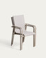 Sedia impilabile da esterno Canea in texteline beige e alluminio color tortora