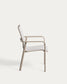 Sedia impilabile da esterno Canea in texteline beige e alluminio color tortora