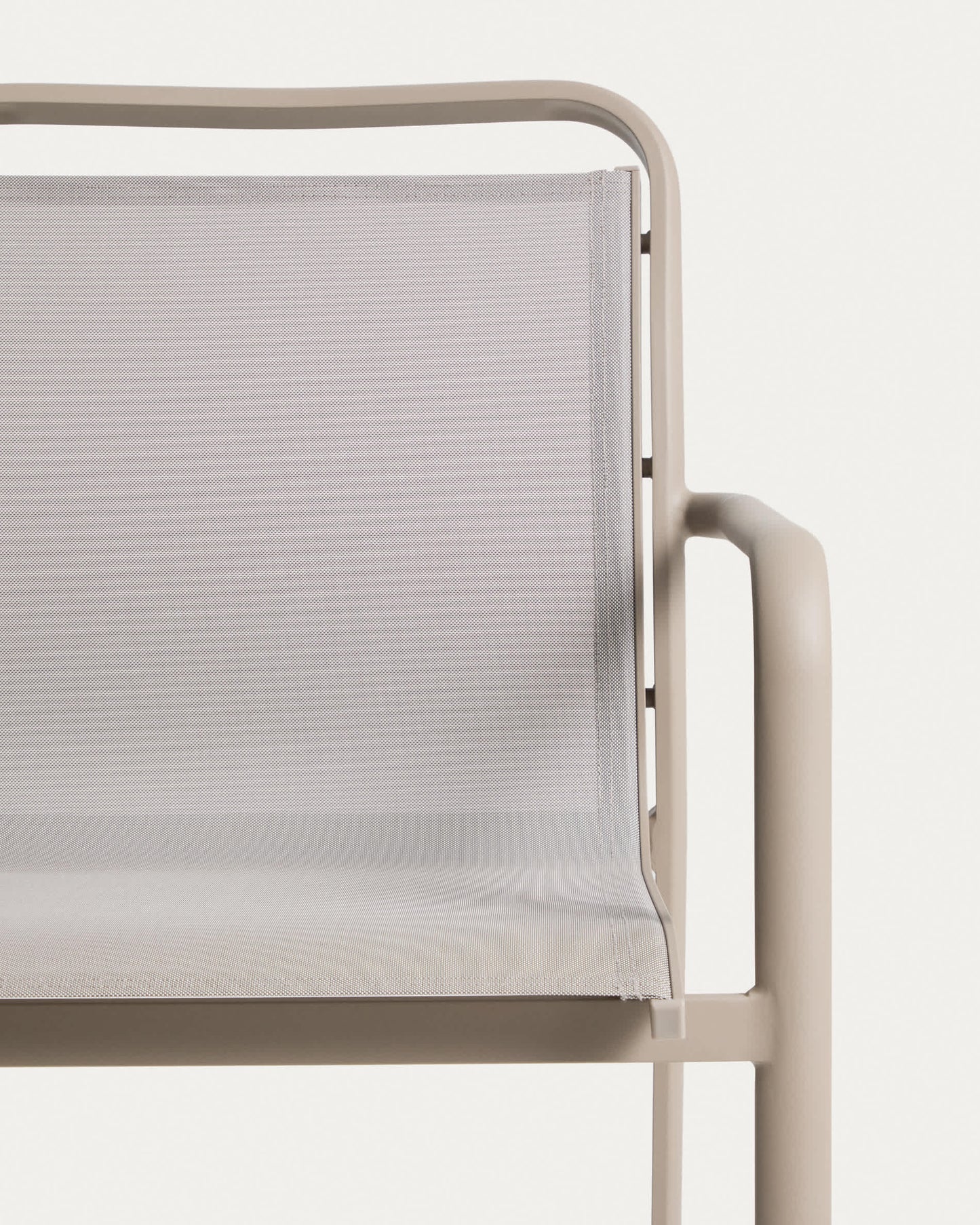 Sedia impilabile da esterno Luri in alluminio color tortora e texteline beige