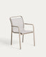 Sedia impilabile da esterno Luri in alluminio color tortora e texteline beige