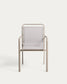 Sedia impilabile da esterno Luri in alluminio color tortora e texteline beige