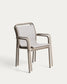 Sedia impilabile da esterno Luri in alluminio color tortora e texteline beige