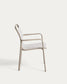 Sedia impilabile da esterno Luri in alluminio color tortora e texteline beige