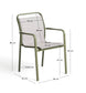 Sedia impilabile da esterno Luri in alluminio verde e texteline beige