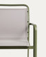 Sedia impilabile da esterno Luri in alluminio verde e texteline beige