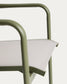 Sedia impilabile da esterno Luri in alluminio verde e texteline beige