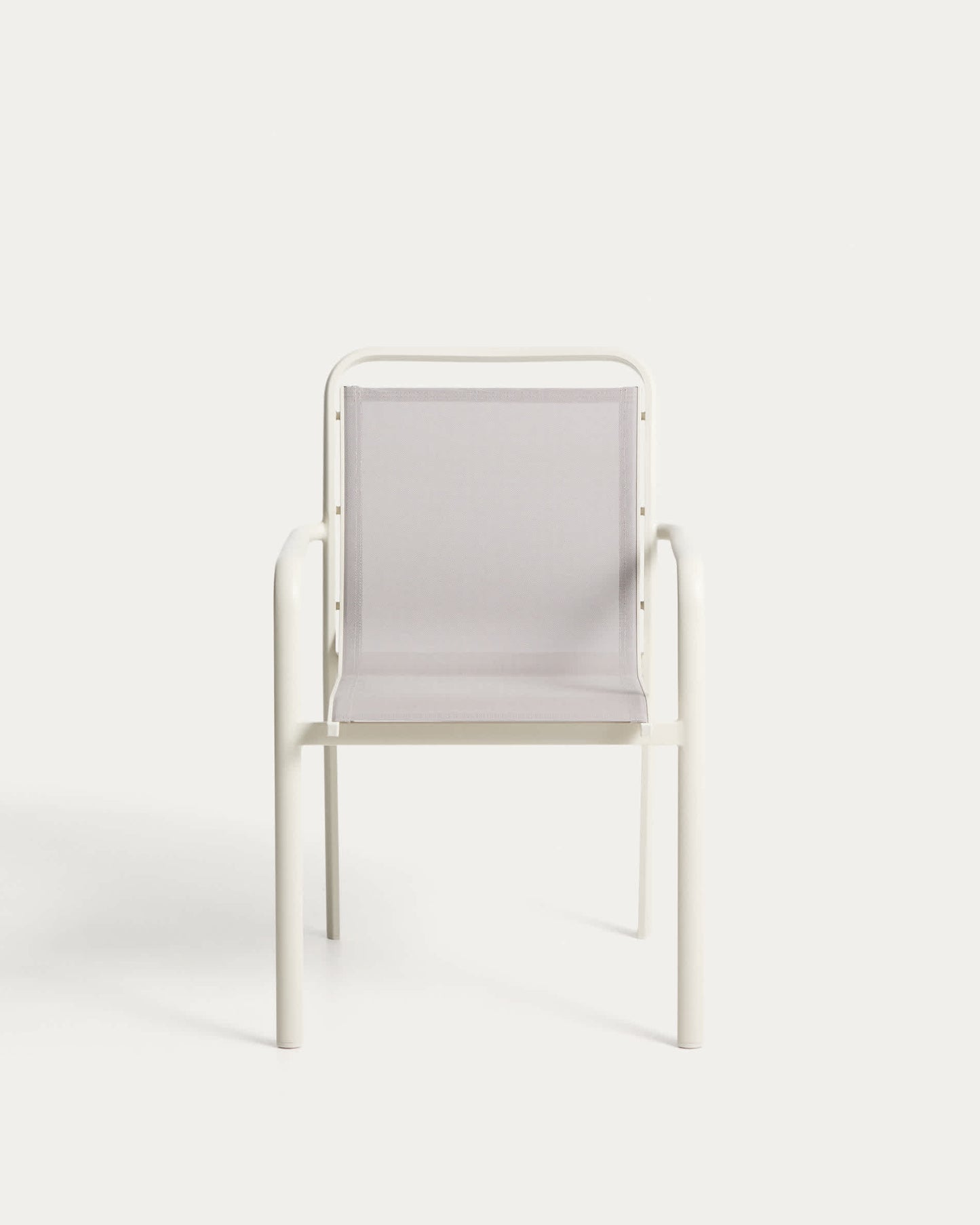 Sedia impilabile da esterno Luri in alluminio écru e texteline beige