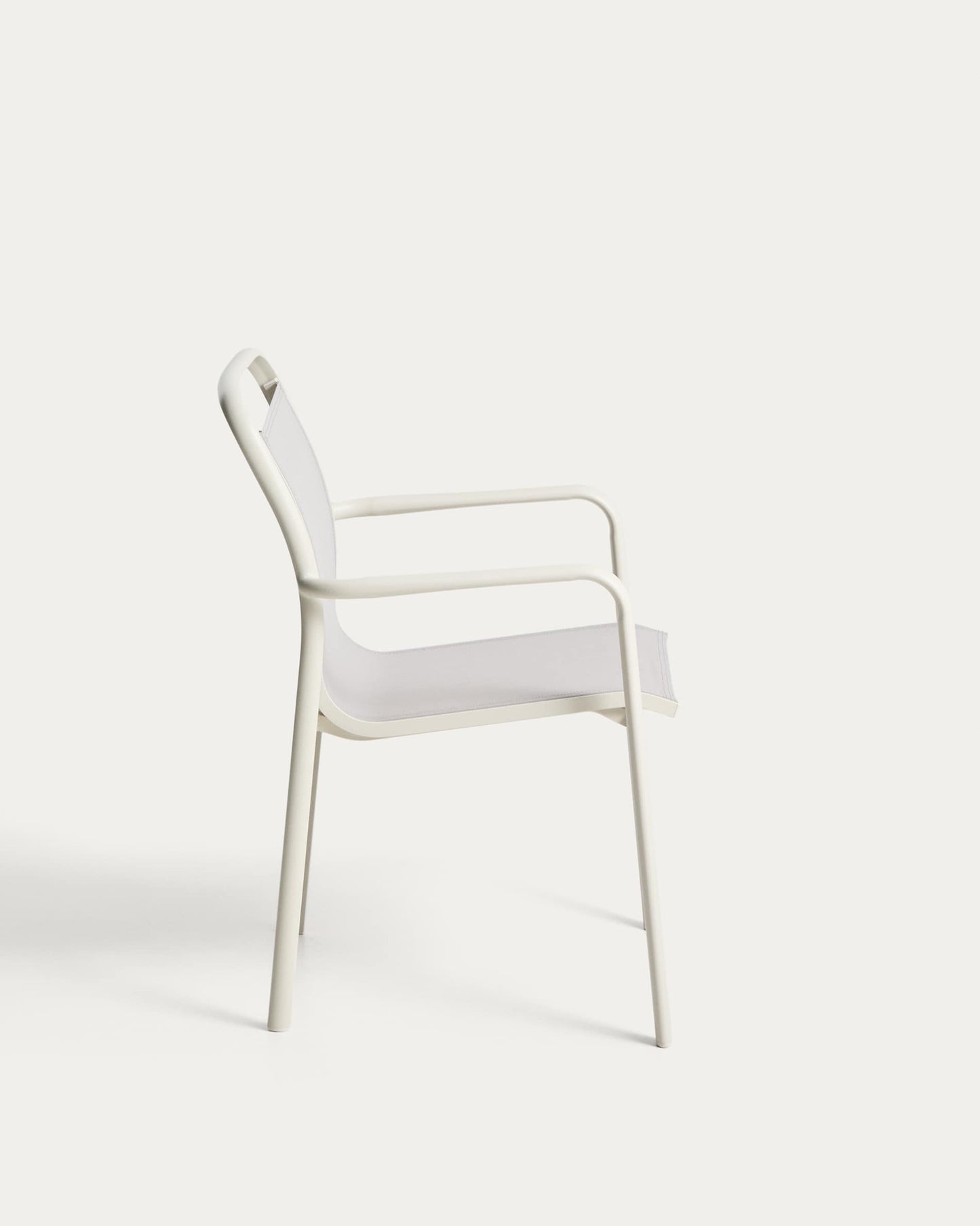 Sedia impilabile da esterno Luri in alluminio écru e texteline beige