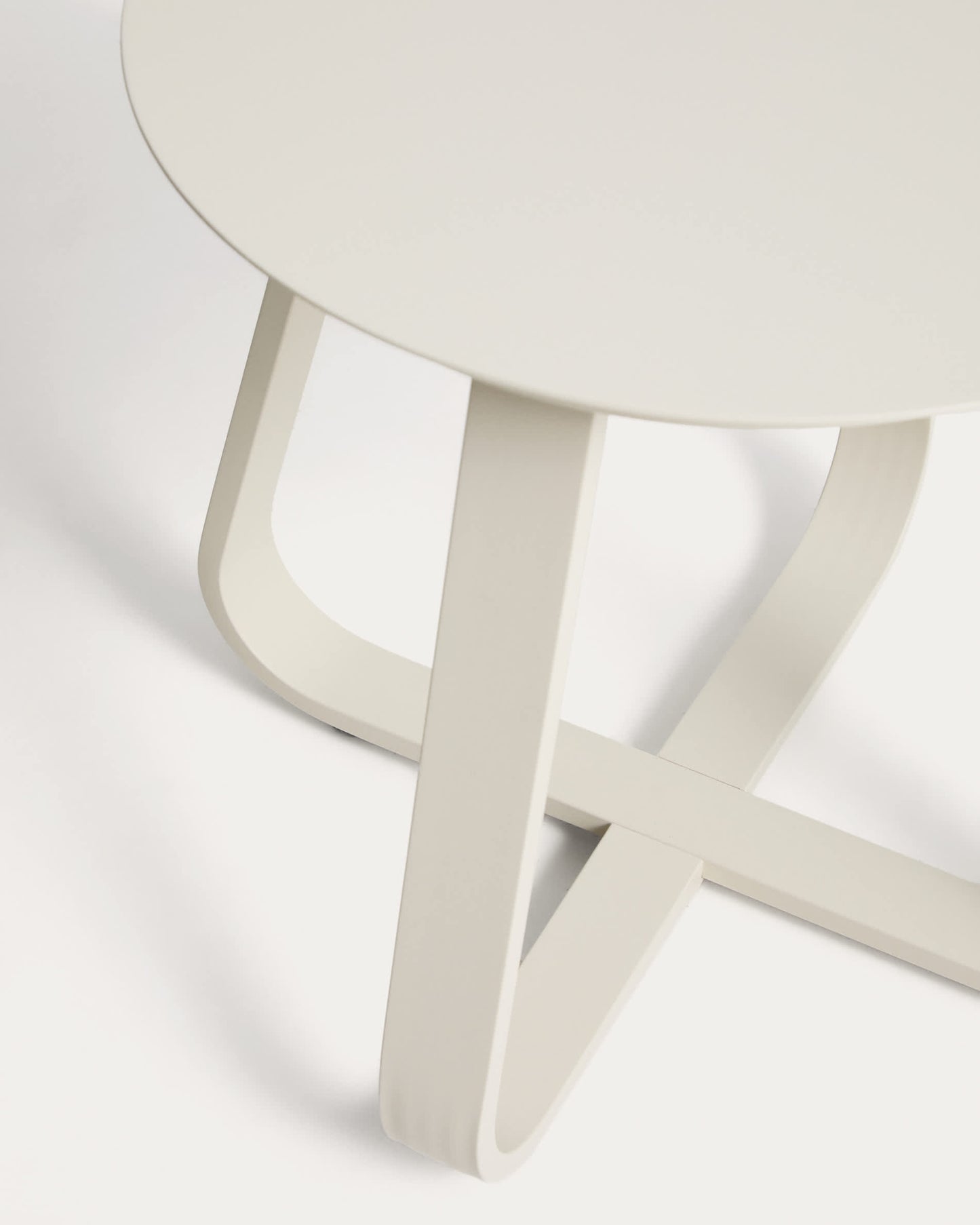 Tavolino da appoggio per esterno Tamaris in alluminio ecru Ø 48 cm