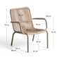 Poltrona impilabile Salis in alluminio tortora e corda sintetica beige