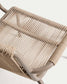 Poltrona impilabile Salis in alluminio tortora e corda sintetica beige