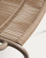 Poltrona impilabile Salis in alluminio tortora e corda sintetica beige