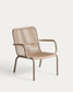 Poltrona impilabile Salis in alluminio tortora e corda sintetica beige