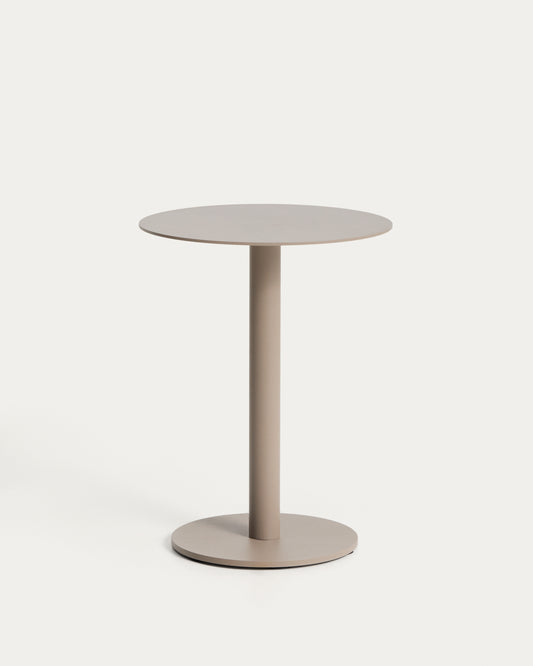 Tavolino da appoggio Asinara in alluminio tortora Ø 40 cm