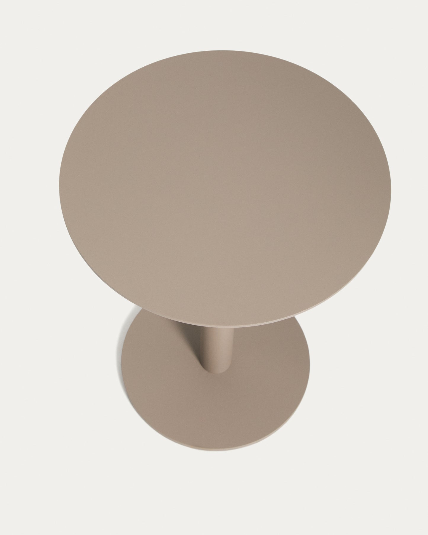 Tavolino da appoggio Asinara in alluminio tortora Ø 40 cm