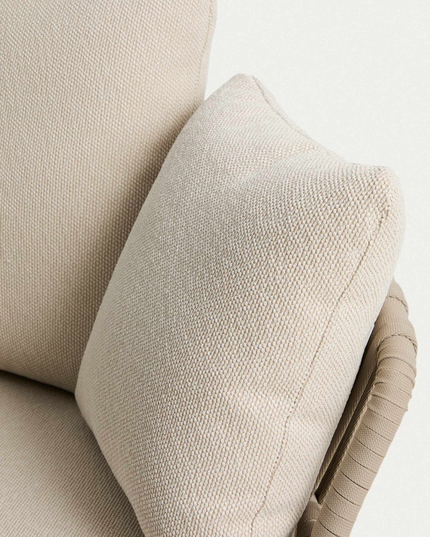 Modulo curvo Osani in alluminio écru e corda tortora 167 cm