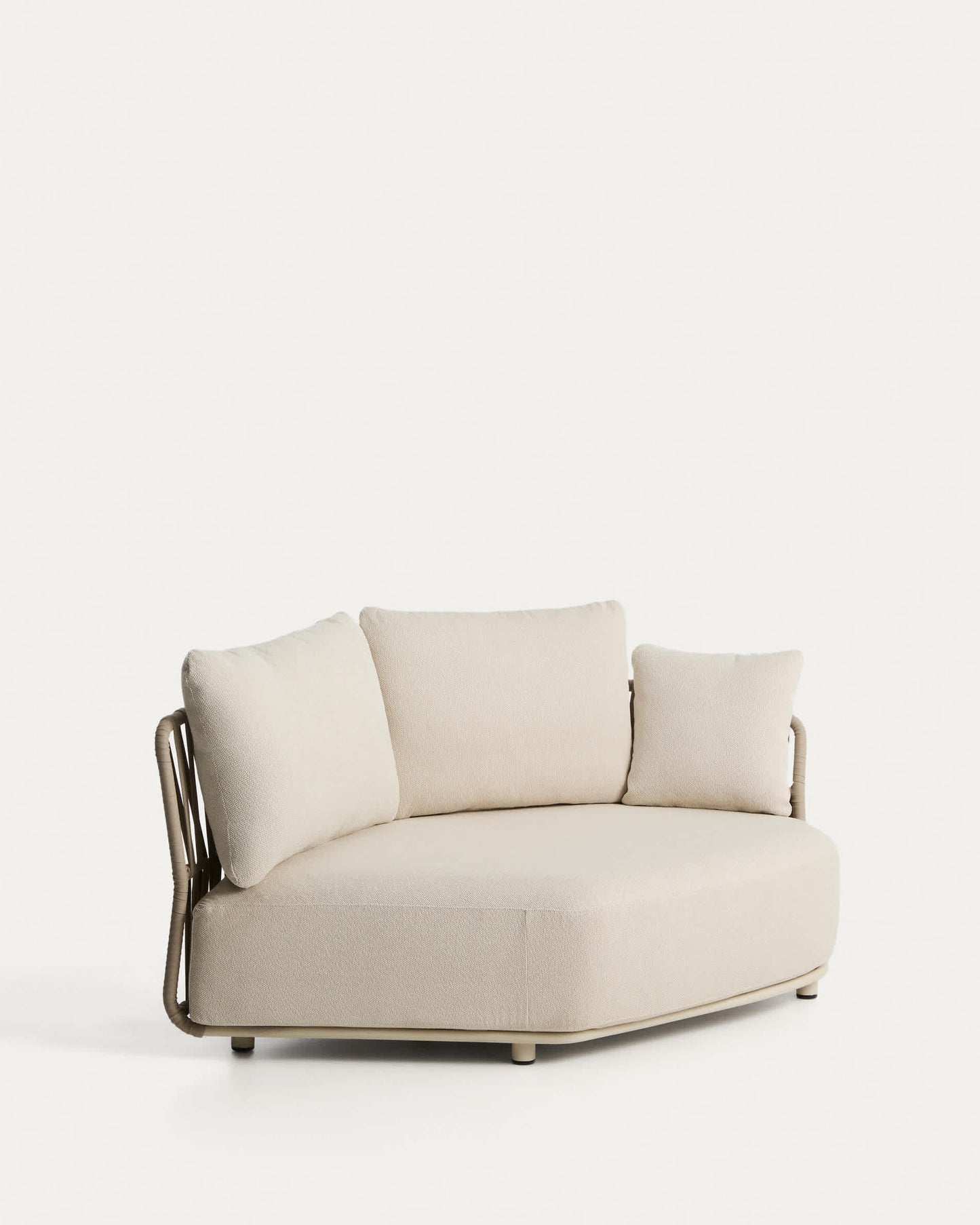 Modulo curvo Osani in alluminio écru e corda tortora 167 cm