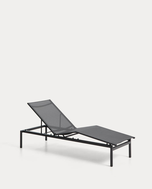 Lettino impilabile Lesina in alluminio grafite e textilene grigio