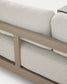 Set Nerano con divano 3 posti, 2 poltrone e tavolino in vetro temperato e alluminio taupe