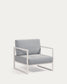 Poltrona 100% da esterno Comova blu ed alluminio bianco