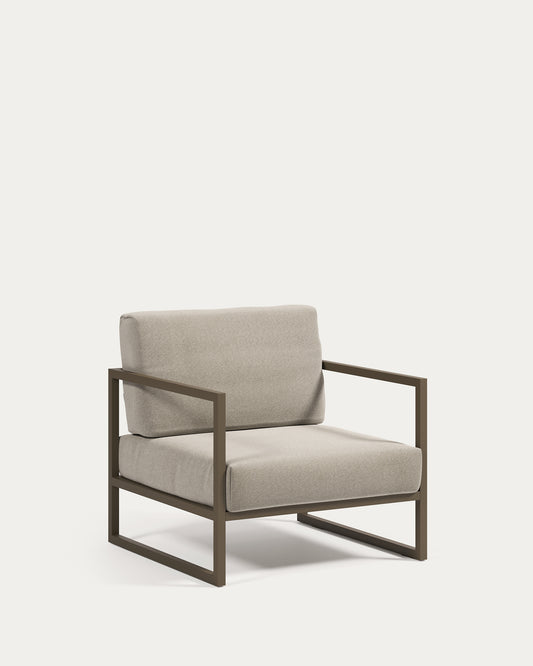 Poltrona 100% da esterno Comova grigio chiaro ed alluminio verde