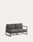 Divano da esterno Comova 2 posti grigio scuro ed alluminio nero 150 cm