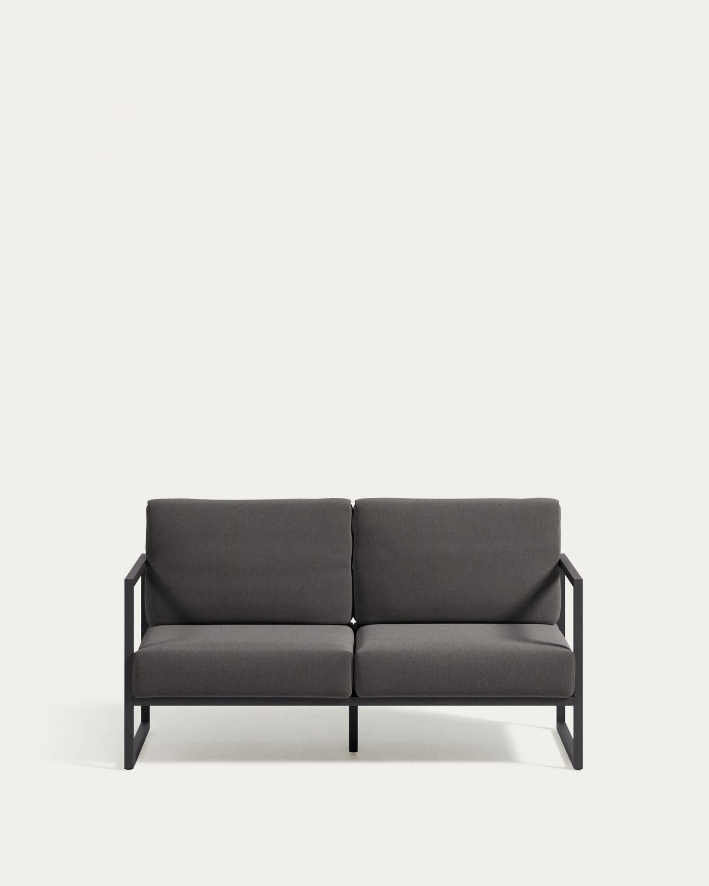 Divano da esterno Comova 2 posti grigio scuro ed alluminio nero 150 cm