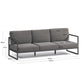 Divano da esterno Comova 3 posti grigio scuro ed alluminio nero 222 cm