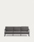 Divano da esterno Comova 3 posti grigio scuro ed alluminio nero 222 cm
