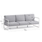Divano 100% da esterno Comova 3 posti blu ed alluminio bianco 222 cm