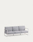 Divano 100% da esterno Comova 3 posti blu ed alluminio bianco 222 cm
