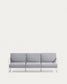 Divano 100% da esterno Comova 3 posti blu ed alluminio bianco 222 cm
