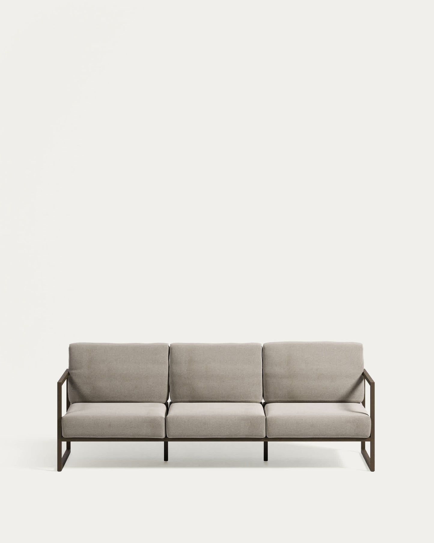Divano da esterno Comova 3 posti grigio chiaro ed alluminio verde 222 cm