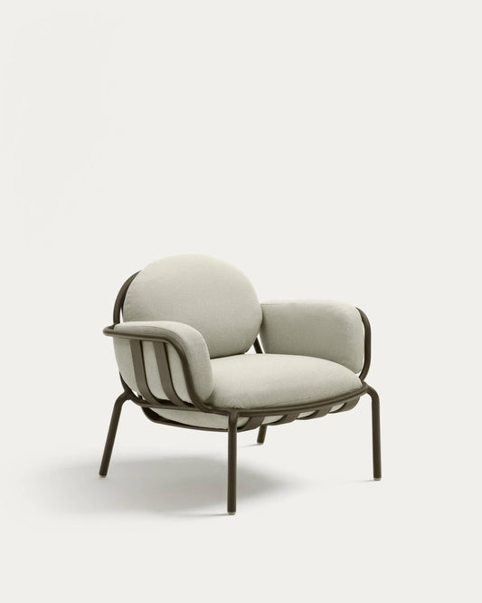 Poltrona da esterno Joncols in alluminio verniciato verde