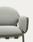 Poltrona da esterno Joncols con rivestimento grigio con struttura in alluminio e finitura verde
