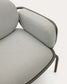 Poltrona da esterno Joncols con rivestimento grigio con struttura in alluminio e finitura verde