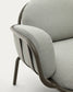 Poltrona da esterno Joncols con rivestimento grigio con struttura in alluminio e finitura verde