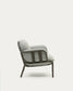 Poltrona da esterno Joncols con rivestimento grigio con struttura in alluminio e finitura verde