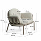 Poltrona da esterno Joncols in alluminio con finitura verniciata tortora e cuscini beige