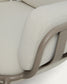 Poltrona da esterno Joncols in alluminio con finitura verniciata tortora e cuscini beige