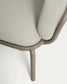Poltrona da esterno Joncols in alluminio con finitura verniciata tortora e cuscini beige