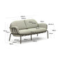 Divano da esterno Joncols 2 posti in alluminio con finitura verniciata grigia e cuscini beige 164 cm