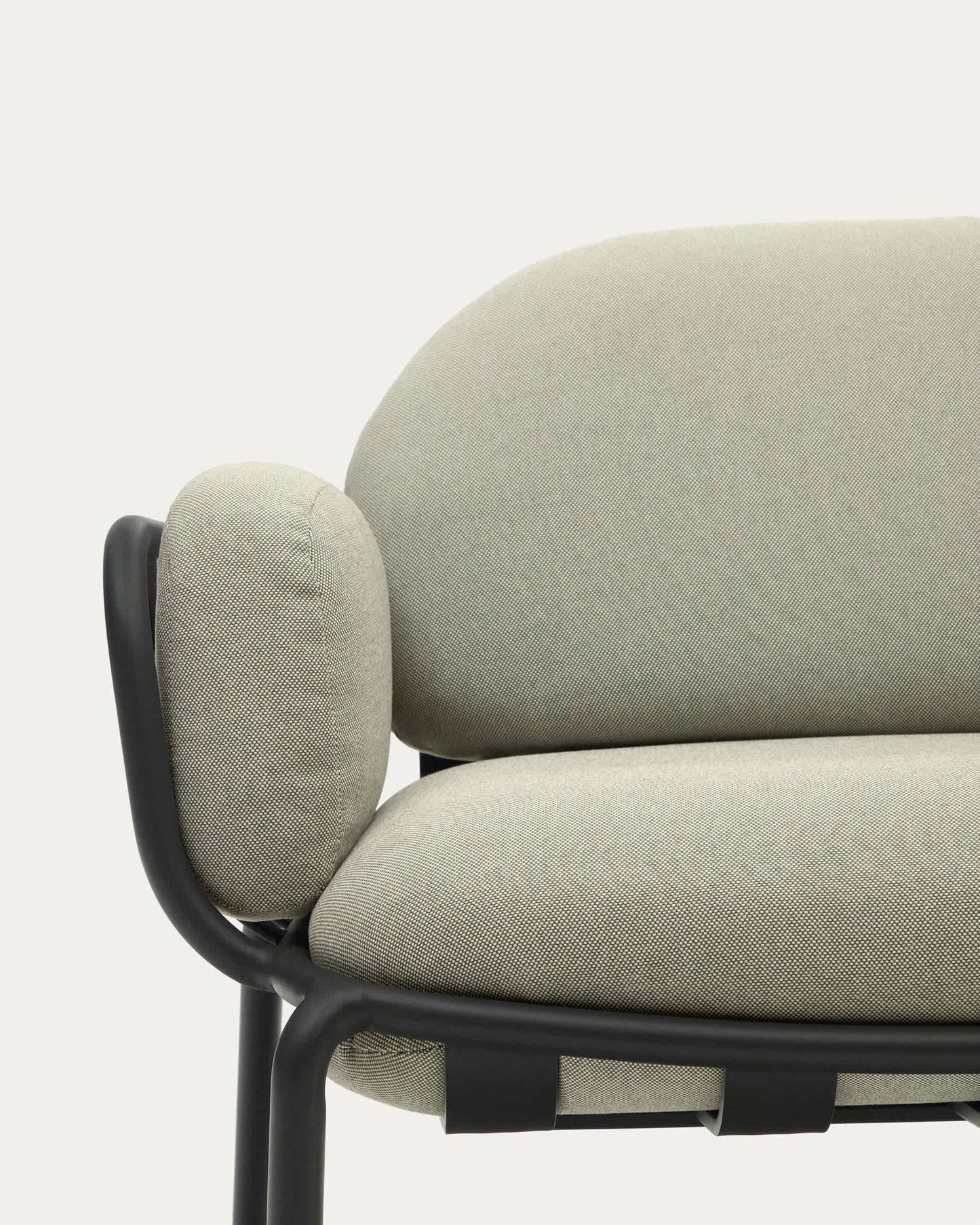 Divano da esterno Joncols 2 posti in alluminio con finitura verniciata grigia e cuscini beige 164 cm