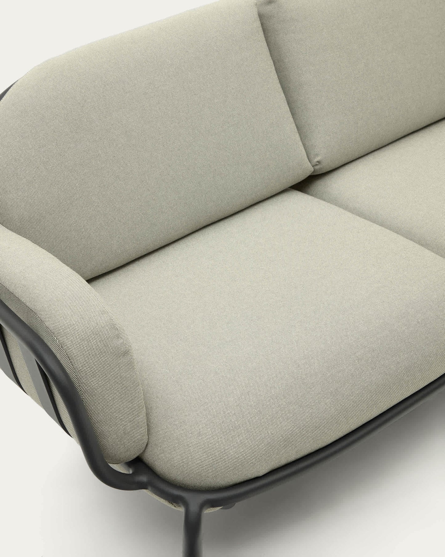 Divano da esterno Joncols 2 posti in alluminio con finitura verniciata grigia e cuscini beige 164 cm