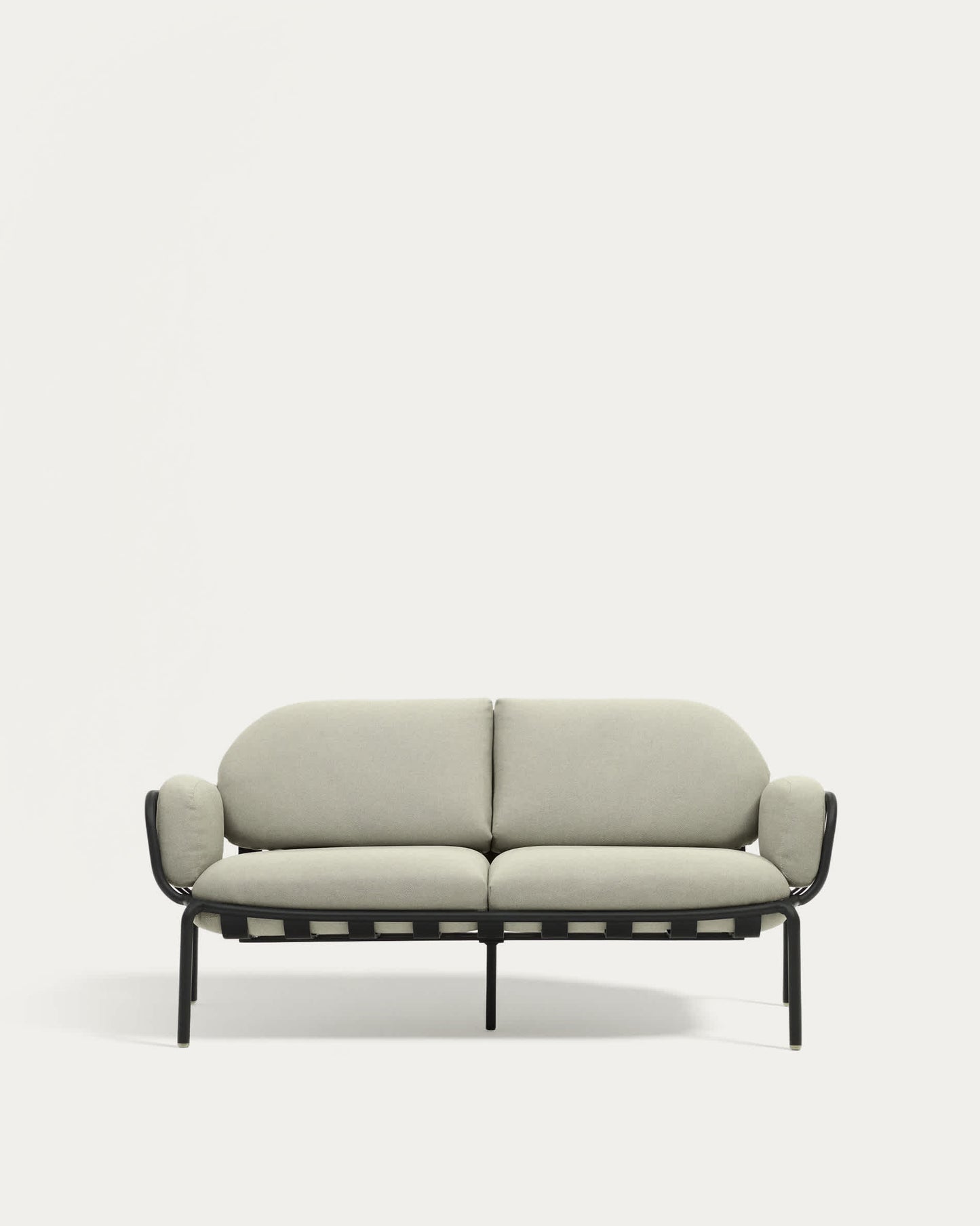 Divano da esterno Joncols 2 posti in alluminio con finitura verniciata grigia e cuscini beige 164 cm