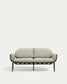 Divano da esterno Joncols 2 posti in alluminio con finitura verniciata grigia e cuscini beige 164 cm