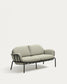 Divano da esterno Joncols 2 posti in alluminio con finitura verniciata grigia e cuscini beige 164 cm