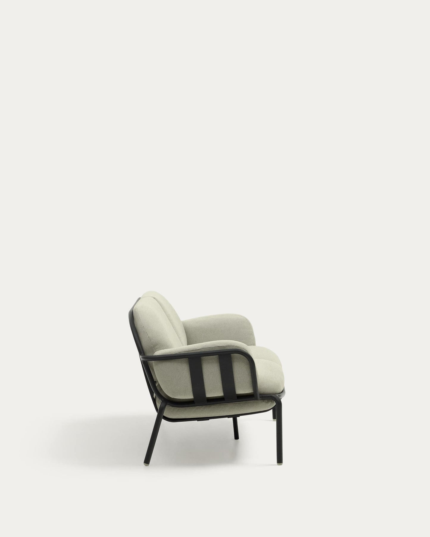 Divano da esterno Joncols 2 posti in alluminio con finitura verniciata grigia e cuscini beige 164 cm