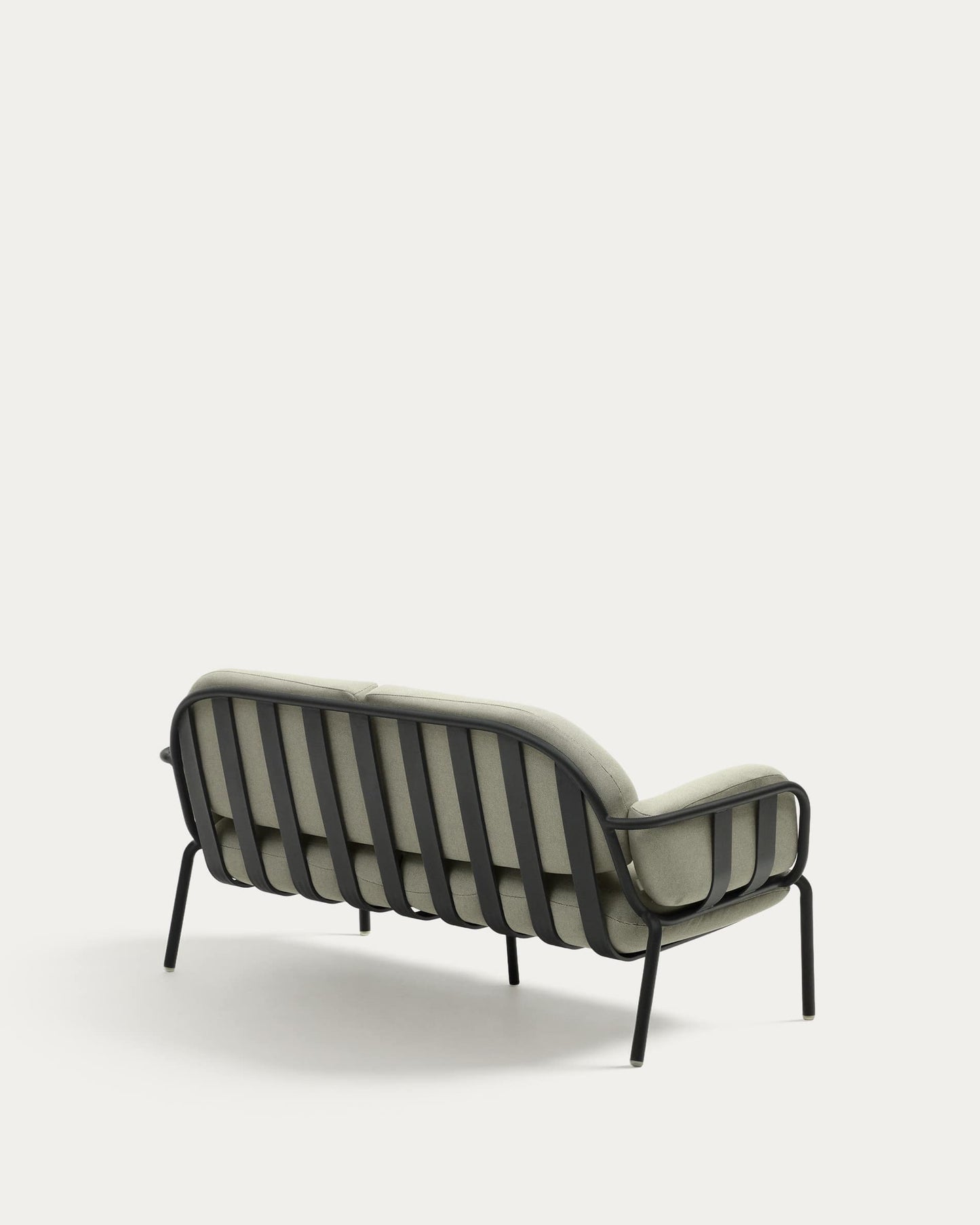 Divano da esterno Joncols 2 posti in alluminio con finitura verniciata grigia e cuscini beige 164 cm