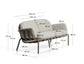 Divano da esterno Joncols 2 posti in alluminio con finitura verniciata tortora e cuscini beige 164 cm